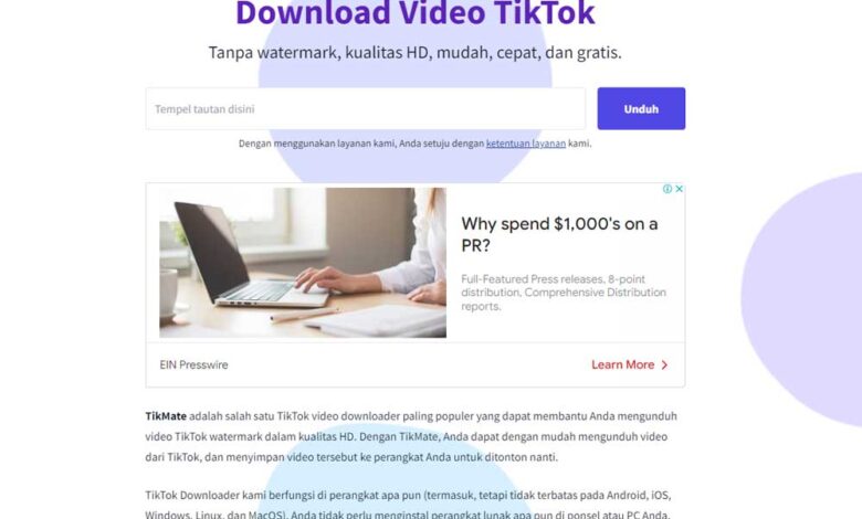 TikMate: Download Video TikTok Kualitas HD No Watermark