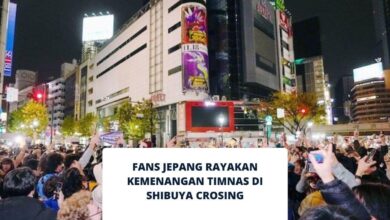 Fans Jepang Rayakan Kemenangan Timnas di Shibuya Crossing