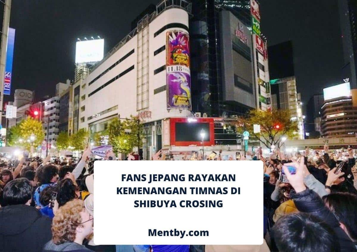Fans Jepang Rayakan Kemenangan Timnas di Shibuya Crossing